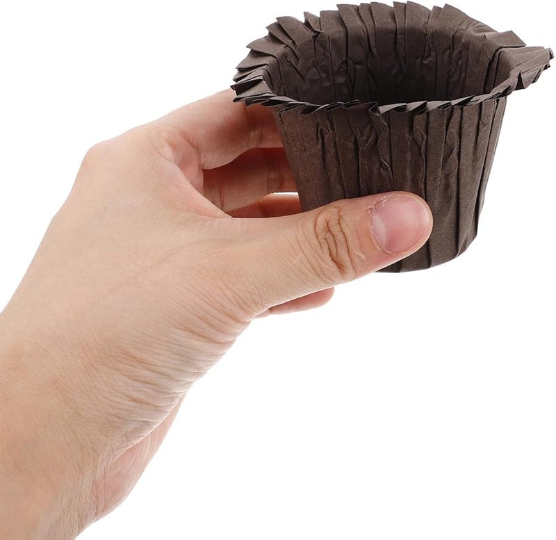 Brown Hat Shaped Paper Baking Cups Food Grade Muffin Liners 30Pcs Wedding Home Party - Image 3